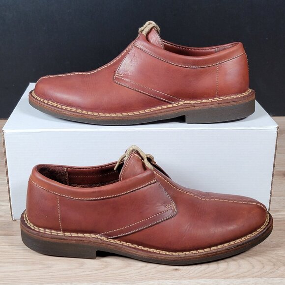 Cole Haan Country Derby Chukka Shoes Mens 10 M Cognac Brown‎ Split Toe Leather - Picture 1 of 8
